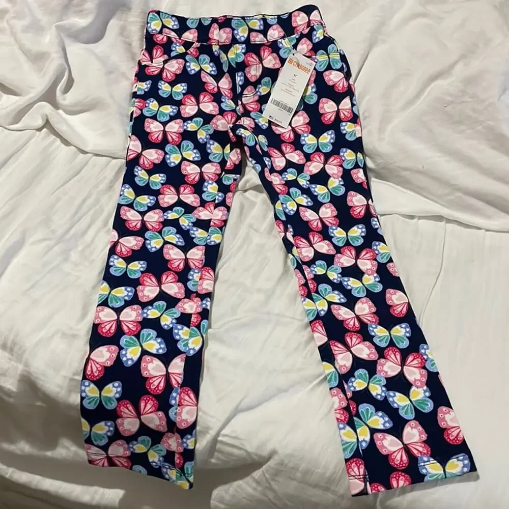 Gymboree 5t navy pink yellow butterfly jegging nwt perfect unworn